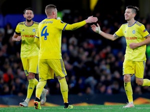 BATE Borisov celebrate scoring a goal against Chelsea in Europa League fixture on October 25, 2018