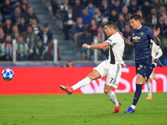 Cristiano Ronaldo scores the opener for Juventus in their Champions League clash with Manchester United on November 7, 2018