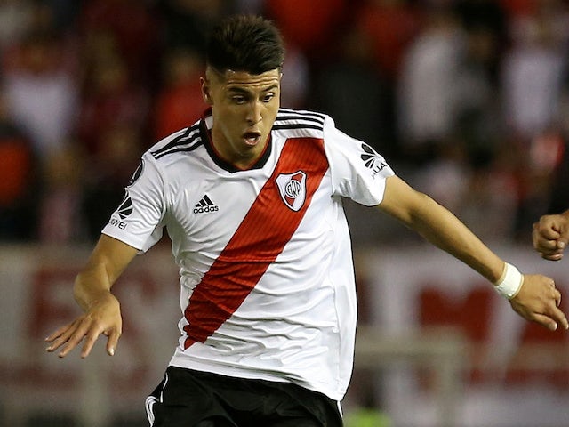 Exequiel Palacios in action for River Plate on October 24, 2018