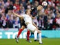 Harry Kane and Dejan Lovren in action during the Nations League group game between England and Croatia on November 18, 2018