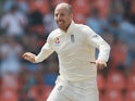 Jack Leach in action for England on November 17, 2018
