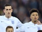 Lewis Dunk and Jadon Sancho line up for England on November 15, 2018