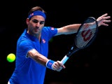 Roger Federer in action at the ATP Finals on November 13, 2018