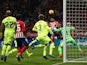 Atletico Madrid forward Diego Costa scores against Barcelona