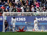Eibar midfielder Gonzalo Escalante celebrates scoring against Real Madrid