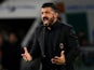 AC Milan manager Gennaro Gattuso watches on during his side's Europa League clash with Real Betis on November 8, 2018