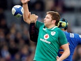 Ireland's Iain Henderson wins a lineout in February 2018