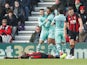 Bournemouth's Jefferson Lerma reacts to scoring an own goal against Arsenal on November 25, 2018