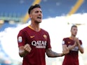 Roma's Lorenzo Pellegrini celebrates after scoring against Lazio in September 2018