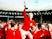 England captain Bobby Moore on shoulders of teammates holding aloft the Jules Rimet trophy in 1966