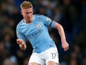 Kevin De Bruyne in action for Manchester City in the EFL Cup on November 1, 2018