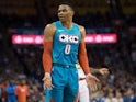 Russell Westbrook in action for Oklahoma City Thunder on November 30 2018