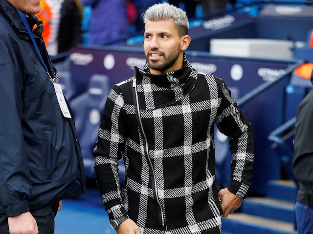 Fashion fiend Sergio Aguero shows up to watch the Premier League game between Manchester City and Bournemouth on December 1, 2018