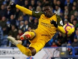 Yves Bissouma shoots ferociously during the Premier League game between Huddersfield Town and Brighton & Hove Albion on December 1, 2018