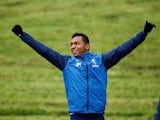 Alfredo Morelos in a Rangers training session on November 28, 2018