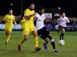 Craig Morgan and Rowan Liburd in action during the FA Cup game between Fleetwood Town and Guiseley on December 3, 2018