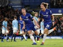 Chelsea defender David Luiz celebrates scoring against Manchester City on December 8, 2018