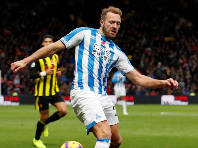 Huddersfield striker Laurent Depoitre unhappy with referee Michael Oliver