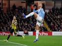 Leroy Sane in action during the Premier League game between Manchester City and Watford on December 4, 2018