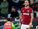 West Ham United's Marko Arnautovic is forced off on December 4, 2018