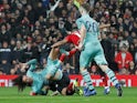 Arsenal's Matteo Guendouzi is fouled in the Premier League clash with Manchester United on December 5, 2018.