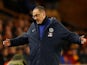 Chelsea boss Maurizio Sarri expresses his frustration at being downed by Wolves on December 5, 2018