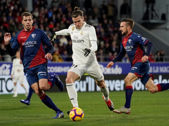 Real Madrid attacker Gareth Bale in action against Huesca on December 9, 2018.