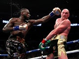 Tyson Fury and Deontay Wilder in action on December 1, 2018