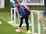 Andy Halliday during a Rangers training session on October 24, 2018