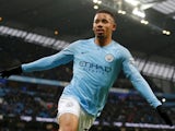 Gabriel Jesus scores the opener during the Premier League game between Manchester City and Everton on December 15, 2018