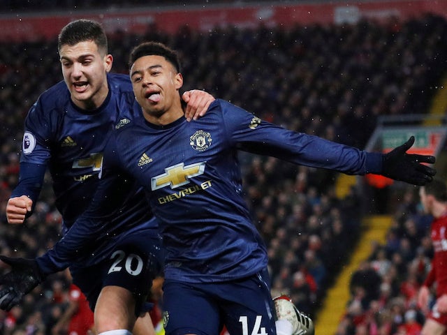 Jesse Lingard gets the equaliser during the Premier League game between Liverpool and Manchester United on December 16, 2018