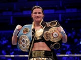 Katie Taylor celebrating a victory in July 2018