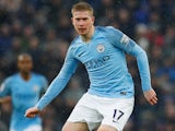 Kevin De Bruyne back in action during the Premier League game between Manchester City and Everton on December 15, 2018