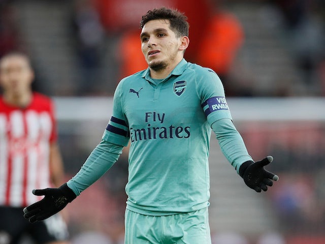 Lucas Torreira shrugs during the Premier League game between Southampton and Arsenal on December 16, 2018