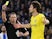 Chelsea's Marcos Alonso is issued with a yellow card on December 16, 2018