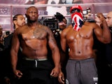 Dillian Whyte and Dereck Chisora at their weigh-in on December 21, 2018