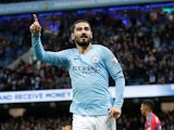 Manchester City midfielder Ilkay Gundogan celebrates scoring during his side's Premier League clash with Crystal Palace on December 22, 2018