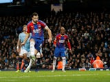 Luka Milivojevic scores Crystal Palace's third goal against Manchester City on December 22, 2018