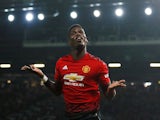Paul Pogba celebrates scoring for Manchester United against Bournemouth on December 30, 2018.