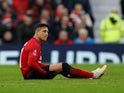 Alexis Sanchez goes down injured during the FA Cup third-round game between Manchester United and Reading on January 5, 2019