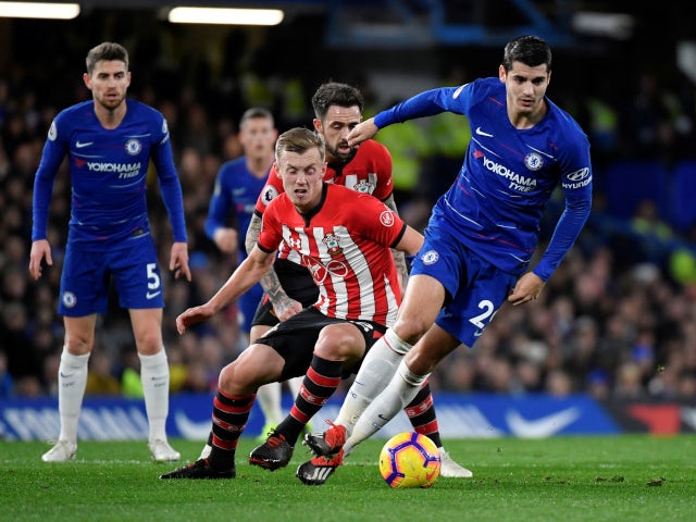 Chelsea's Alvaro Morata attempts to make use of possession against Southampton in the Premier League on January 2, 2019.