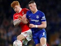 Jack Colback and Ross Barkley in action together during the FA Cup third-round game between Chelsea and Nottingham Forest on January 5, 2019