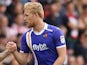 Jayden Stockley in action for Exeter City in the League Two playoff semi-final on May 12, 2018