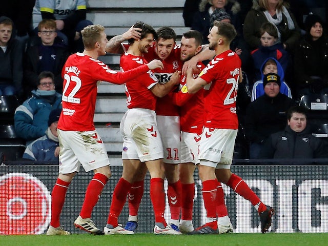 Jordan Hugill equaliser earns Middlesbrough a point at Derby