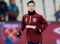 Samir Nasri warms up for West Ham United on January 2, 2019