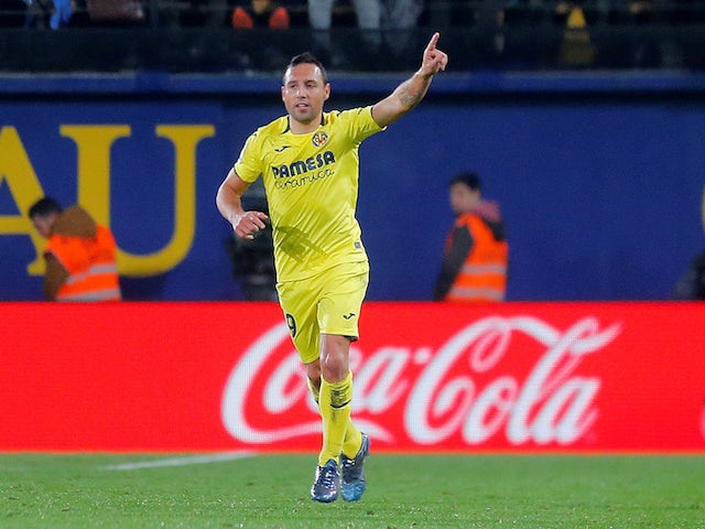 Santi Cazorla celebrates scoring for Villarreal against Real Madrid on January 3, 2019.