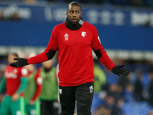 Stefano Okaka warms up for Watford on December 10, 2018