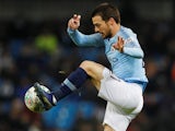 David Silva in action during the EFL Cup semi-final game between Manchester City and Burton Albion on January 9, 2019