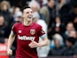West Ham midfielder Declan Rice celebrates scoring during his side's Premier League clash with Arsenal on January 12, 2019