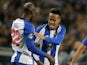 Porto centre-back Eder Militao celebrates after scoring in a Champions League game in November 2018